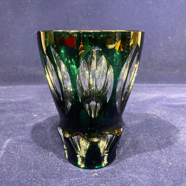 Jarrón tallado Art Decó Cristal Val Saint Lambert verde
