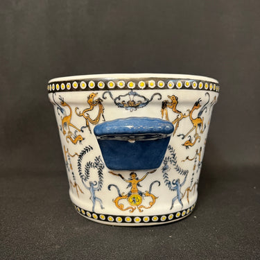 Jardinera China decorativa con motivos naturales coloridos s.XX Bucarest Art & Antiques