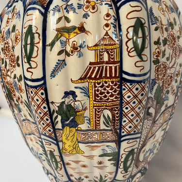 Jarrón de porcelana Delft estilo Imarí principios s.XX Bucarest Art & Antiques