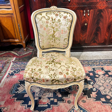 Silla francesa estilo Luis XV tapiz brocato