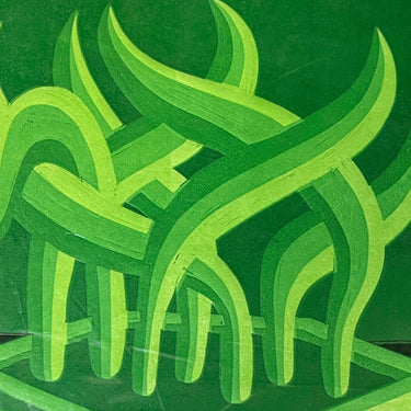 Michael Yaikel - Linóneo 5 colores 'Planta monocromo verde' Colección Exclusiva