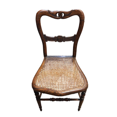 Juego de 5 sillas francesas diseño de autor s.XIX roble pintadas a mano cané Bucarest Art & Antiques