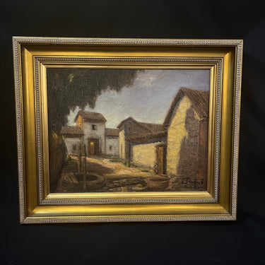 Ezequiel Plaza - Óleo sobre tela 'Casona de campo' Bucarest Art & Antiques