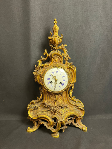 Reloj de péndulo francés de bronce firmado 'H. Luppen & Cie' s.XIX Bucarest Art & Antiques