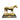 Estatuilla de caballo en bronce dorado con base de madera