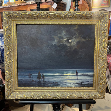 Manuel Maldonado 'Manoly' - Óleo sobre tela 'Mujeres, la Luna y el mar'