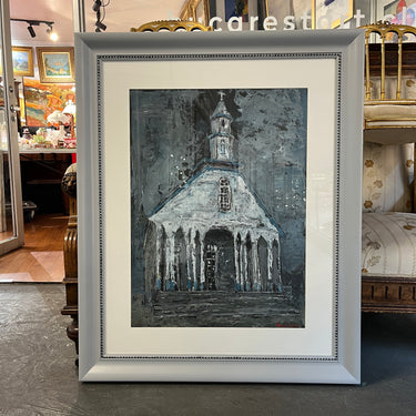 Vittorio Queirolo - Acrílico sobre cartón 'Iglesia de Nuestra Señora de los Dolores de Dalcahue'