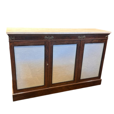 Biblioteca buffet francés estilo Imperio 1900 palisandro y cubierta de mármol blanca Bucarest Art & Antiques