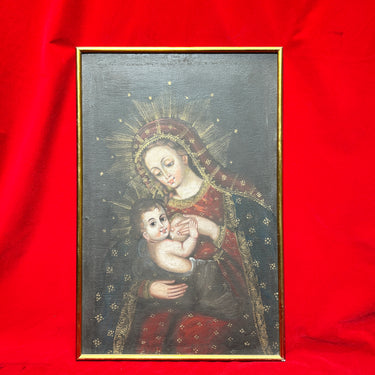 Óleo sobre tela 'Virgen de la leche'