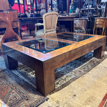 Mesa de centro italiana de madera raíz de avellano años 80'