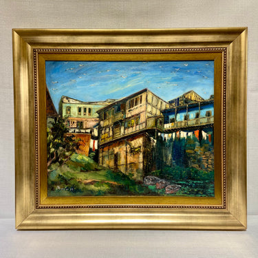 Manuel Maldonado 'Manoly´ - Óleo sobre tela 'Casas de Puerto Montt' 1979