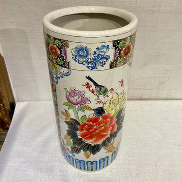 Paragüero de porcelana china 'Flores y pájaros'