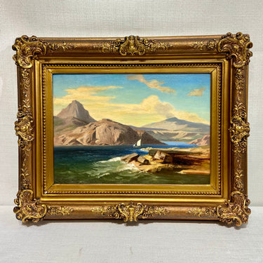 Anónimo - Óleo sobre tela 'Agua entre cerros'