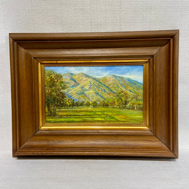 Aristodemo Lattanzi Villela - Óleo sobre tablilla 'Hilera de árboles en el campo'