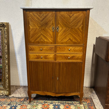 Alacena francesa de encino con marquetería y cubierta de mármol  Atelier Mercier Frères S.XIX Bucarest Art & Antiques