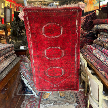 Alfombra delantero Cáucaso Ruso pelo de camello en rojo 77x130cms Colección Exclusiva