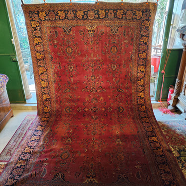 Alfombra persa saruk lana y seda color guinda seca 280 x 450 cms. Fin de Temporada