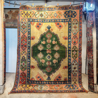 Alfombra Turca en lana medallón verde 360x270 Colección Exclusiva