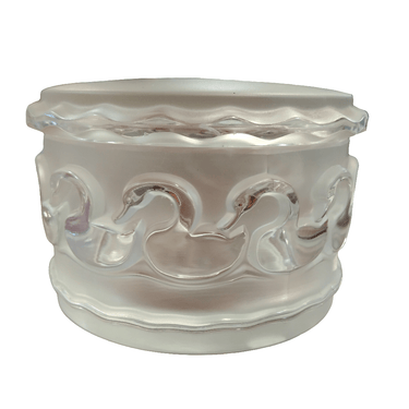 Algodonera pequeña de cristal francés Lalique diseño cisnes Bucarest Art & Antiques