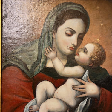 Anónimo- Óleo sobre tela ‘Virgen y niño’ Bucarest Art & Antiques