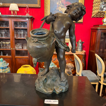 Auguste Moreau – Escultura de peltre 'Enfant à la jarre cassée' Bucarest Art & Antiques