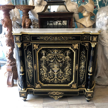 Boulle Francés mármol blanco detalles en nácar Napoleón III Colección Exclusiva