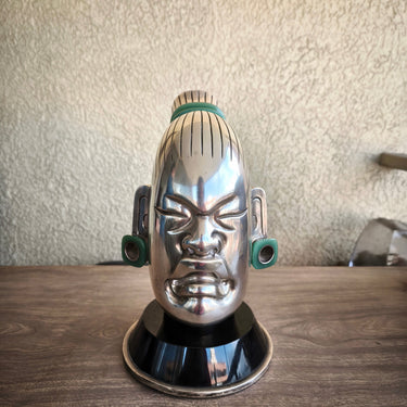 Cabeza licorera de piedra Venturina y plata Ezequiel Tapia Colección Exclusiva