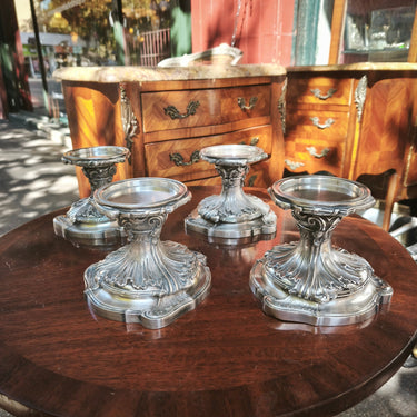 Conjunto de 4 portavelas en metal Christofle Bucarest Art & Antiques