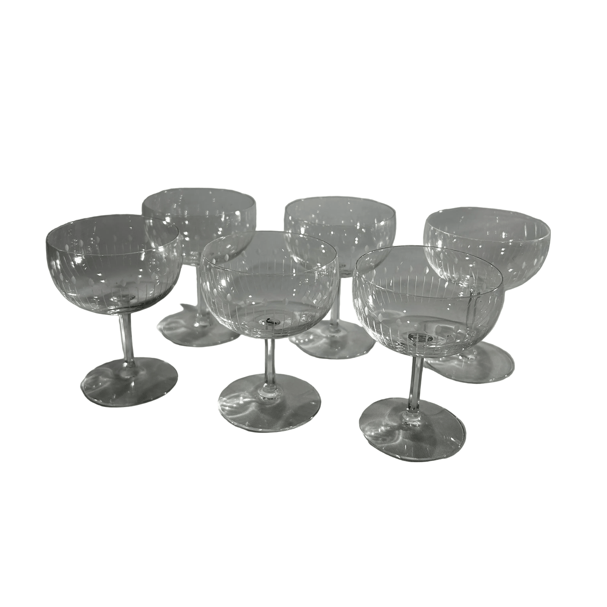 Copas francesas de cristal talladas para vino dulce 6 personas