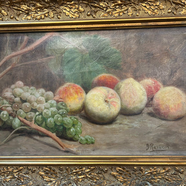 Demetrio Reveco - Óleo sobre tela bodegón ‘Duraznos y uvas’ Bucarest Art & Antiques