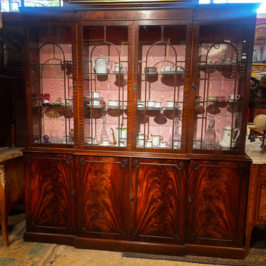 Estante vitrina librero inglés contemporáneo caoba raíz de caoba Bucarest Art & Antiques