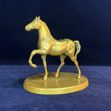 Estatuilla de caballo de bronce con base ovalada Bucarest Art & Antiques