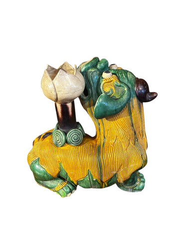 Figura cerámica esmaltada china perro Foo Bucarest Art & Antiques