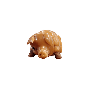 Figura miniatura japonesa netsuke Cerdo Bucarest Art & Antiques