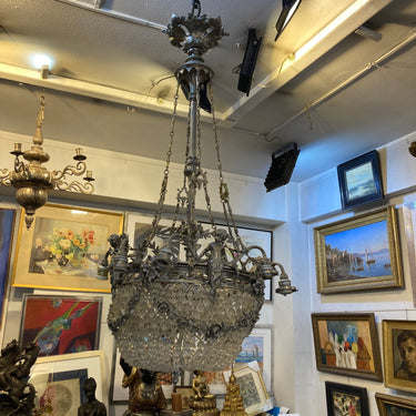 Gran lámpara de cristal antigua Luis XV Consignación
