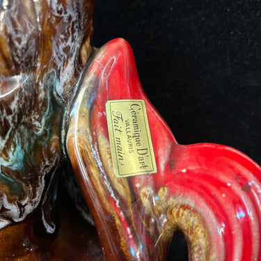 Jarra de porcelana mayolica francesa con forma de pez Bucarest Art & Antiques