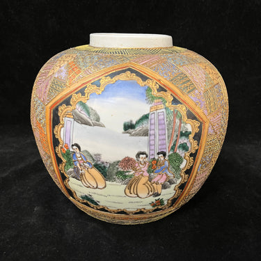 Jarrón chino de porcelana 'Personajes con paisaje' Bucarest Art & Antiques