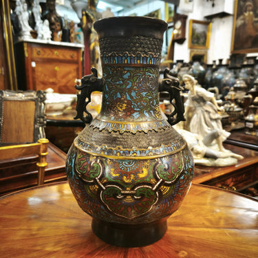 Jarrón cloissoné chino relieve intermedio Bucarest Art & Antiques