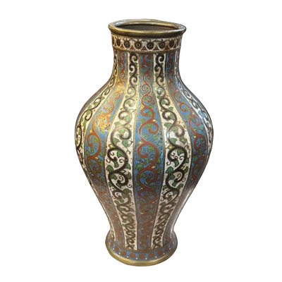 Jarrón cloissoné Meiji Japonés s.XIX bandas de colores Bucarest Art & Antiques