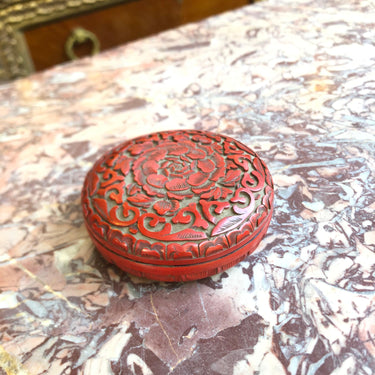 Joyero chino circular de laca SXVIII Bucarest Art & Antiques