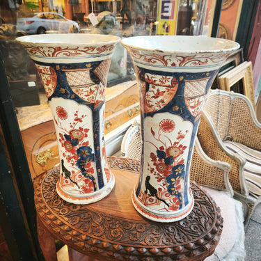 Juego de jarrones chinos antiguos porcelana 'pantera' Bucarest Art & Antiques