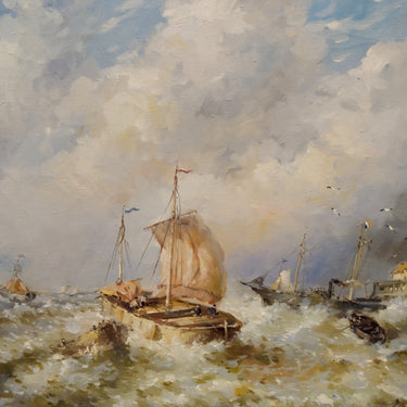 L. Bourris - Óleo sobre tela 'Paisaje de Costa Francesa' Temporada26