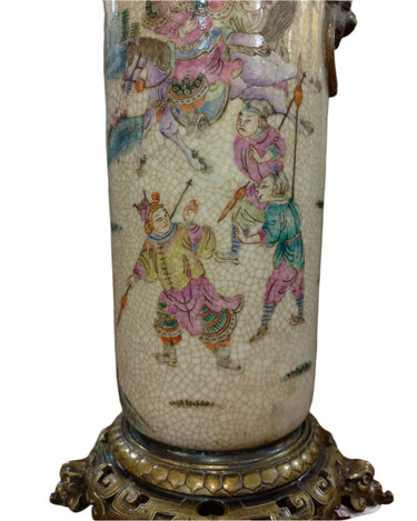 Lámparas de porcelana china Nankin 'Generales liderando la batalla' Bucarest Art & Antiques