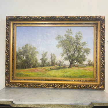 Onofre Jarpa -Óleo sobre tela 'Vacas en la pradera' Bucarest Art & Antiques