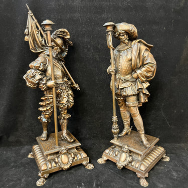 Par de esculturas de peltre Soldados de Tercio Español principios s.XX Bucarest Art & Antiques