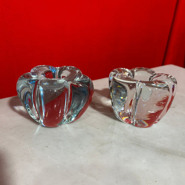 Par portavelas cristal Daum floral Bucarest Art & Antiques