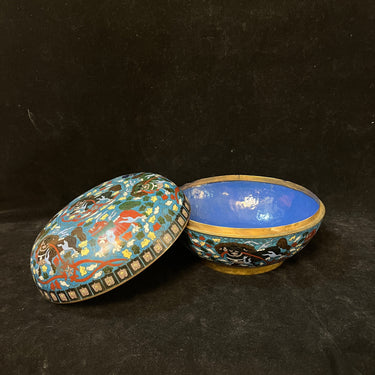 Potiche chino bronce Cloissoné estilo Dinastía Qing  ‘Leones y nubes’ Bucarest Art & Antiques