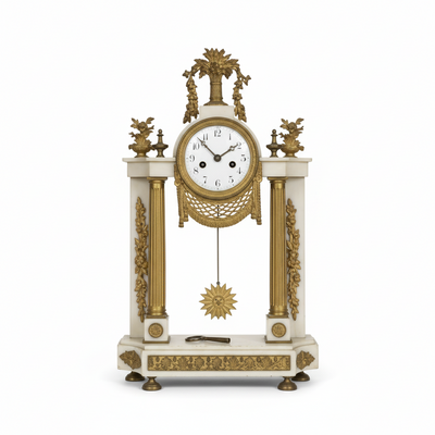Reloj portique en alabastro y bronce dorado Importacion26