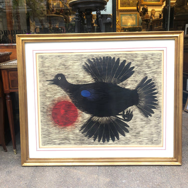 Santos Chavez - Grabado Xilografía ‘Mensajero del viento’ Bucarest Art & Antiques