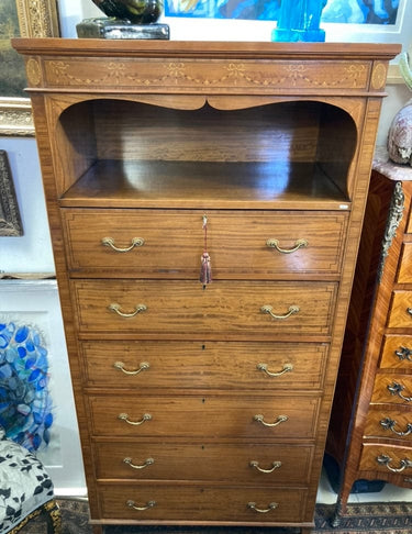 Semainier con estante superior y detalles en marqueteria | Bucarest Art Gallery Bucarest Art & Antiques